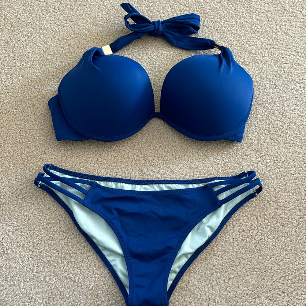 Victoria’s Secret • Royal Blue Bikini • Top Size 34DD • Bottom Size Medium